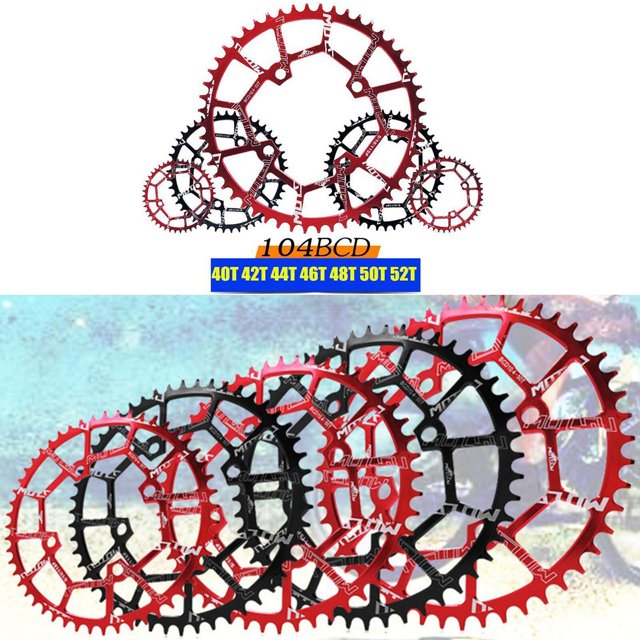 Plateau de Vélo 104BCD Roue Dentée Vélo Rond Rond Anneau de Chaîne Pièces Chaîne Vélo Roue Dentée Rond Anneau de Chaîne Pièces Anneau de Chaîne Rouge 50T
