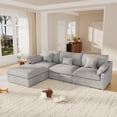 thumbnail image 3 of bokifol Cloud Sectional Couches for Living Room,Convertible L-Shape Couch with Ottoman,3 Seater Modular Sectional Sofa(Grey), 3 of 14