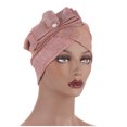 thumbnail image 2 of CEHVOM Women Solid Beading India Hat Muslim Ruffle Chemo Hat Beanie Wrap Cap, 2 of 5