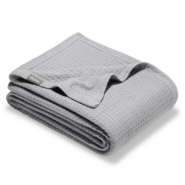 Bare Home Waffle Blanket - 100% Cotton - Lightweight & Breathable