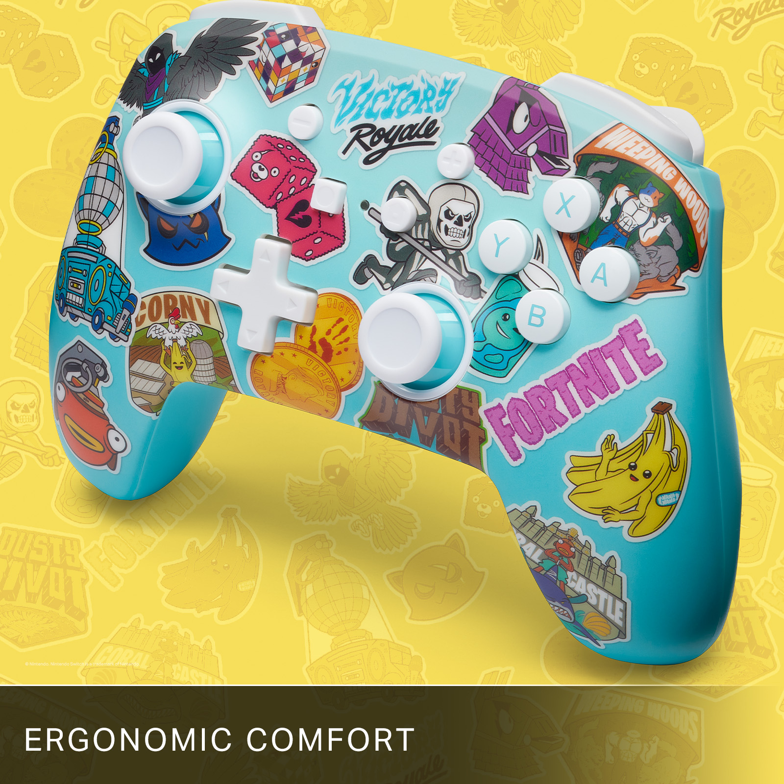 PowerA Enhanced Wireless Controller for Nintendo Switch - Fortnite Sticker Mania