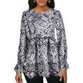 thumbnail image 1 of DYMADE Women's Short Sleeve Animal Print Peplum Blouse, 1 of 6