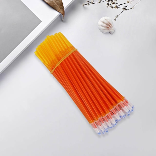 thinsony 100Pcs 0.5mm Replacement Ink Erasable Pen Refills Fine Point Business Gifts Orange