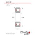 thumbnail image 4 of MAPLE ACE 6305-ZZ Ball Bearing Supreme Metal Shielded 25x62x17 mm, 4 of 4