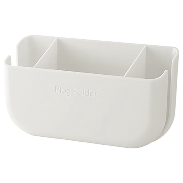 1PC Spoon And Lid Rest Wall Mounted Storage Box With Hook Mobile Phone Holder Mobile Phone Charging Station Remote Control Storage Box Self Adhesive Double Sided Tape Fixed Position White