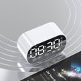 thumbnail image 4 of Cagogo Wireless Bluetooth Speaker Alarm Clock, FM Radio Mini Portable Card Mirror Sound Alarm, Digital LED Display Bluetooth Speaker for Bedroom and Office, USB Rechargeable Home Decor Gift, 4 of 7