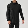 thumbnail image 2 of WRKEKC Performance Outdoor Sport Jacket Men's Windproof Lightweight Hooded with Secure Zippered Pockets for Climbing Running and All-Weather Training Black M, 2 of 5