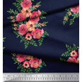 thumbnail image 3 of Soimoi Blue polyester Crepe Fabric Flower Floral Fabric Prints By Yard 52 Inch Wide, 3 of 3
