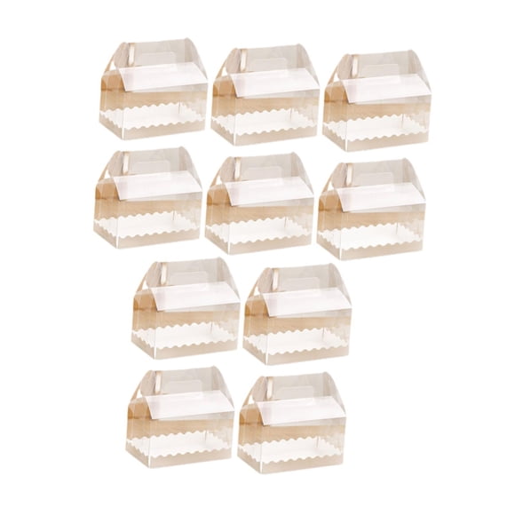 simhoa 10 Pieces Bakery Cake Boxes Clear Cake Roll Box for Picnic Kitchen Cake Shop M