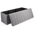 thumbnail image 1 of 43 Inches Folding Storage Ottoman Bench Chest Footrest Stool, Grey, 1 of 8