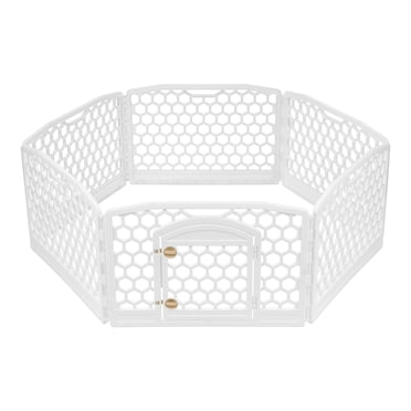 IRIS Parc d'Exercice pour Chien de 61 cm Blanc à 6 Panneaux