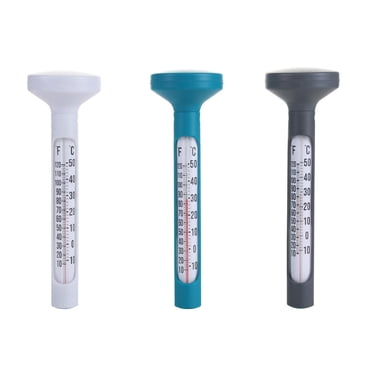 Mainstays Floating Pool Thermometer in Teal Sachet, Grey, and White - Analog