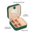 thumbnail image 3 of Unique Bargains Travel Jewelry Case, Small Jewelry Organizer Portable Mini Jewelry Box with Mirror Square Style 1, Dark Green, 3 of 5