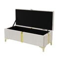 thumbnail image 4 of MODERNLUXE Banc Ottoman de Rangement 47 Pouces, Banc d'Entrée Rembourré avec Pattes en Métal pour Chambre, Salon, Beige, 4 of 6