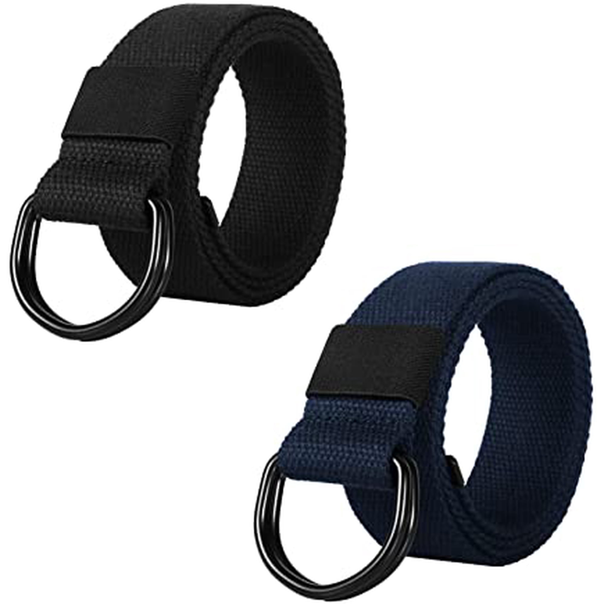 2 Pcs Canvas Belt with Double D-Ring Buckle Web Belts Military