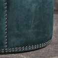 thumbnail image 3 of Julie Studded Teal Velvet Ottoman, 3 of 5