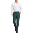 thumbnail image 2 of INSPIRE CHIC Men's Dress Plaid Printed Business Checked Pants 36 Dark Green, 2 of 7