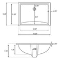 thumbnail image 4 of 18.25-in. W CUPC Rectangle Bathroom Undermount Sink Set In White - White Hardware - Overflow Drain Incl. AI-24827, 4 of 7