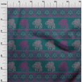 thumbnail image 2 of oneOone Georgette Viscose Fabric Floral & Elephant Block Decor Fabric Printed BTY 42 Inch Wide, 2 of 4
