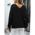 thumbnail image 2 of Charmo Chandail à Col en V pour Femmes, Coupe Ample, Tricoté, 2 of 5