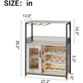 thumbnail image 4 of Ourlova 3-Tier Wine Bar Cabinet with LED Detachable Wine Rack and Storage Space Buffet Cabinet with Glass Holder and Mesh Door for Kitchen Living Room and Bar Grey, 4 of 8