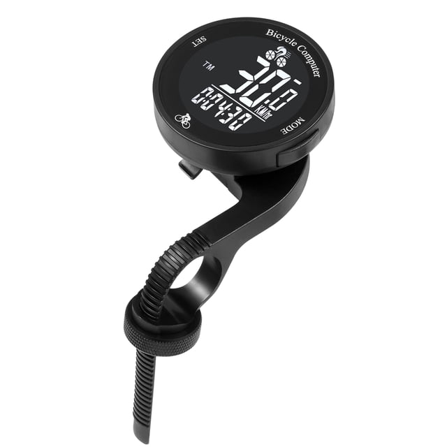 Graflsoa Wireless Round Bike Computer with Backlight - Black & White Display, Speed Tracking, Odometer, Auto Start/Stop, Calorie Counter, Temperature Memory, Cycling Data Monitor for Enthusiasts
