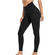 Winter Savings Clearance! PEZHADA Women's Pants,Women's Leggings High Waisted Yoga Trousers Workout Exercise Capris For Casual Summer Pants Long Pants Long Trousers Long Leggings Long Jean Black XXL