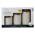 thumbnail image 4 of Mainstays White Rechargeable Flameless LED Pillar Candles,Various Sizes, 3 pack, 4 of 5