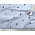 thumbnail image 3 of Soimoi Blue Modal Satin Fabric Gift Box & Bell Dots Print Fabric by the Yard 42 Inch Wide, 3 of 3