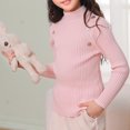 thumbnail image 2 of Posijego Girls Turtleneck Sweaters Ribbed Knit Long Sleeve Sweater T-Shirts Winter Slim Basic Tee Tops for Little Girls, 2 of 3