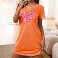 thumbnail image 1 of Chemises de Nuit pour Femmes, Chemise de Nuit Courte Surdimensionnée pour Femmes Mode à Imprimé sur la Poitrine à Manches Courtes, 1 of 7