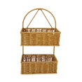 thumbnail image 3 of jifeng Imitation Rattan Wall Mounted Basket Handmade Woven Hanging Basket for Patio Square 2 layers, 3 of 9