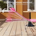 thumbnail image 4 of Outsunny Chaise Longue d'Extérieur, Chaise Inclinable Pliante et Réglable, Rose, 4 of 10