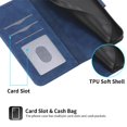 thumbnail image 2 of Wallet Case for Xiaomi Redmi A7 Pro Flip Phone Case with Card Slots, Cash Pocket, Kickstand, Magnetic Closure & Wrist Strap, TPU Soft Shell Cover Blue, 2 of 6