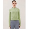 thumbnail image 2 of ORUYROP Veste de Course Légère Extensible pour Femmes avec Fermeture Éclair Complète et Trous pour les Pouces, 2 of 7