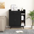 thumbnail image 2 of Gymax Armoire de Rangement au Sol Armoire Autoportante Coffre avec 1 Tiroir 2 Portes 3 Tablettes, 2 of 10