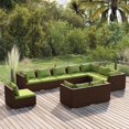 thumbnail image 1 of vidaXL 10 Piece Garden Lounge Set with Cushions Poly Rattan Brown, 1 of 4