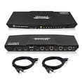thumbnail image 1 of TESmart 4-Port HDMI KVM Switch with 2 Pcs 5ft KVM Cables 3840x2160@60Hz 4:4:4 UHD Supports L/R Audio Output and USB 2.0 Device Control, 1 of 2