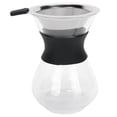 thumbnail image 4 of Verdant Touch Cafetière réutilisable en verre avec filtre en acier inoxydable - Cafetière goutte à goutte manuelle - 400 ml, 4 of 14