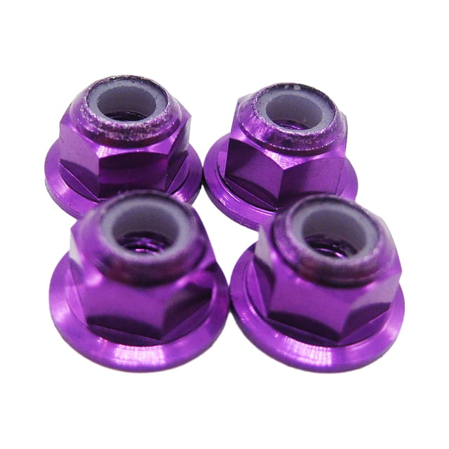 fastboy 4pcs/set Aluminum Alloy Nylon Wheel Lock Nut For 1/10 Axial SCX10 Crawler Crawler S Durability Purple 1Set