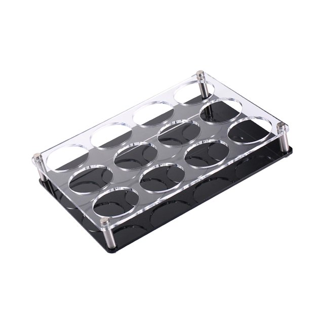 Rongfmy Support de Verre Acrylique Plateau de Service pour Verres Base Lourde 12 Trous Bière Noire