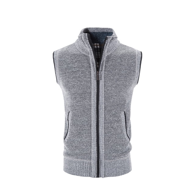 CEHVOM 2021 Autumn And Winter Plus Fleece Jacket Men's Sweater Stand Collar Cardigan