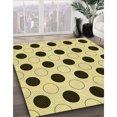 thumbnail image 3 of Ahgly Company Tapis d'Intérieur Lavable à la Machine, Carré, Transitionnel, Jaune Moutarde, Tapis de Zone, 3 Pieds Carré, 3 of 7
