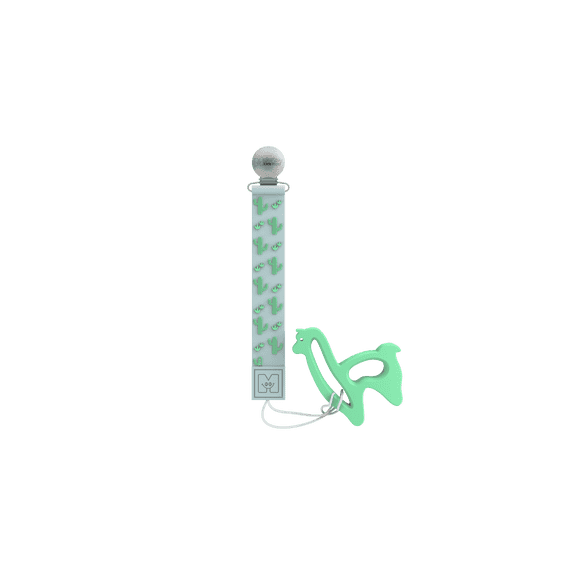 Malarkey Kids Malarkey Kids 2-in-1 Textured Cactus & Llama Baby Teether, Set with Teether Tether
