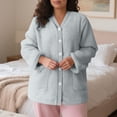 thumbnail image 4 of Timegard Womens Winter Coats Fuzzy Fleece Warm Pajamas Tops Button down Loungewear Comfy Thick Pjs, 4 of 8