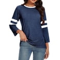 thumbnail image 3 of Timegard Hauts pour Femmes Grande Taille Col Rond Manches 3/4 T-Shirts Confortables Tunique Décontractée pour Porter avec des Leggings, 3 of 5