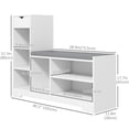 thumbnail image 3 of HOMCOM Upholstered Entryway Shoe Bench with Storage Drawer Open Shelf, 3 of 10