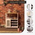 thumbnail image 3 of Ourlova 3-Tier Wine Bar Cabinet with Detachable Wine Rack and Storage Space Buffet Cabinet with Glass Holder and Mesh Door for Kitchen Living Room and Bar White, 3 of 9