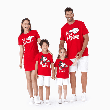 Disney Disney Mickey and Friends T-Shirt/robe/combinaison en Coton Assortis pour la Famille avec Geste Drôle pour Cadeau