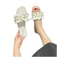thumbnail image 4 of DPTALR Women's Pearl Flat Sole Slippers Holiday Comfortable Flip Flops, 4 of 4